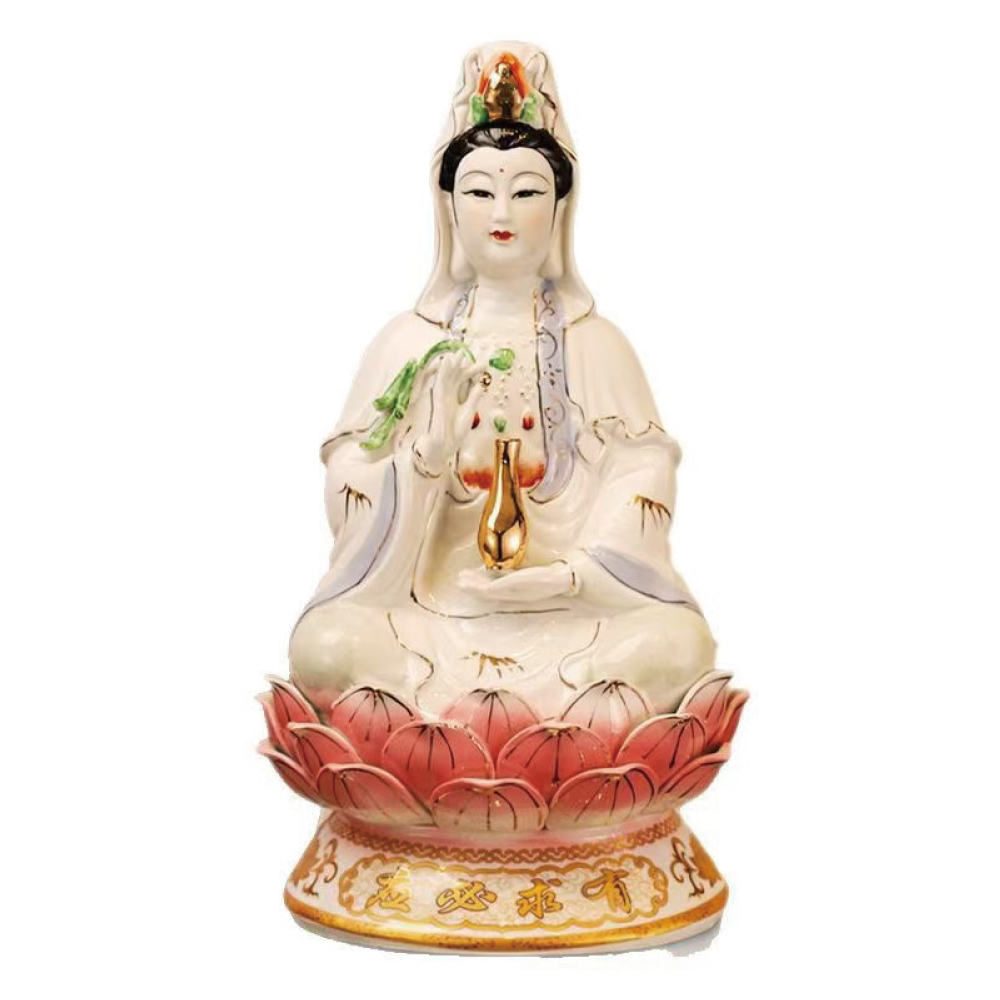 16吋 淨瓶觀音灑甘露坐像（瓶口上） 港
